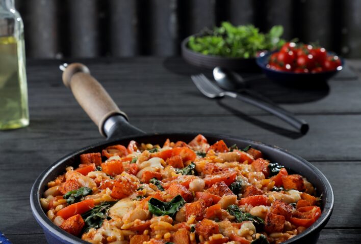 Italian Orzo and Bean Bake