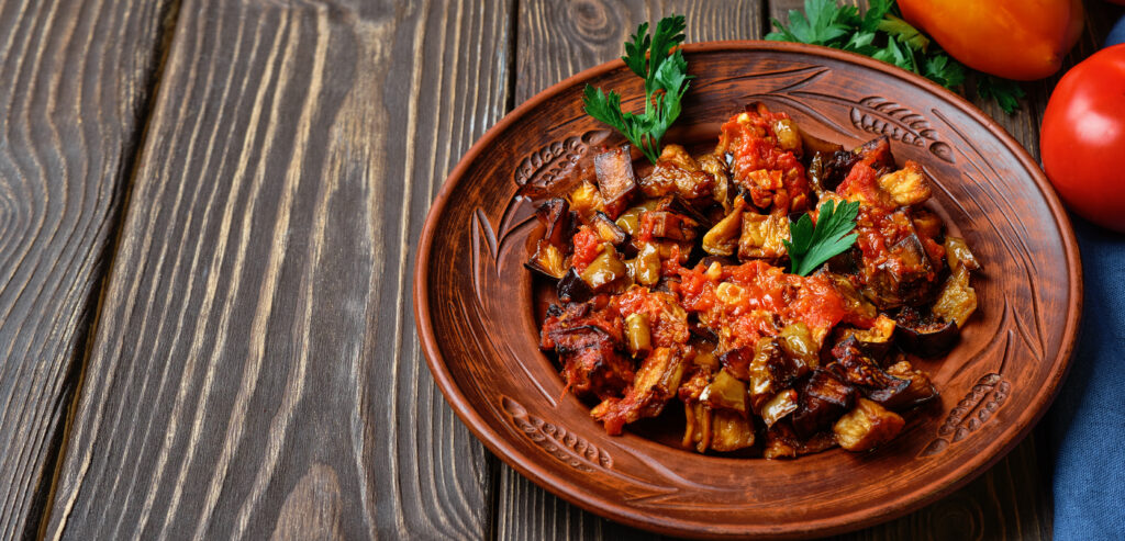 Soslu patlican (aubergine in tomato a rich tomato sauce)