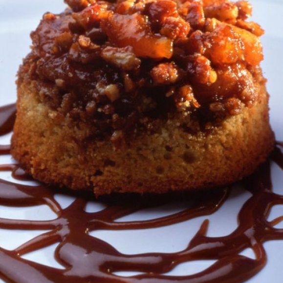 Apricot and Pecan Pudding with Toffee Sauce