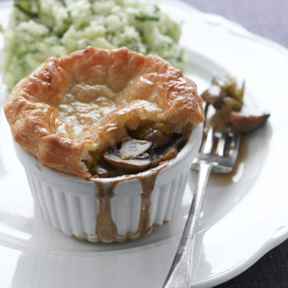 Ale and Mushroom Puff Pastry Pie with Champ