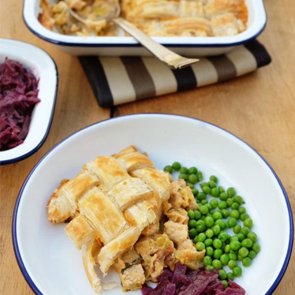 Quorn and Cheese Lattice Pie