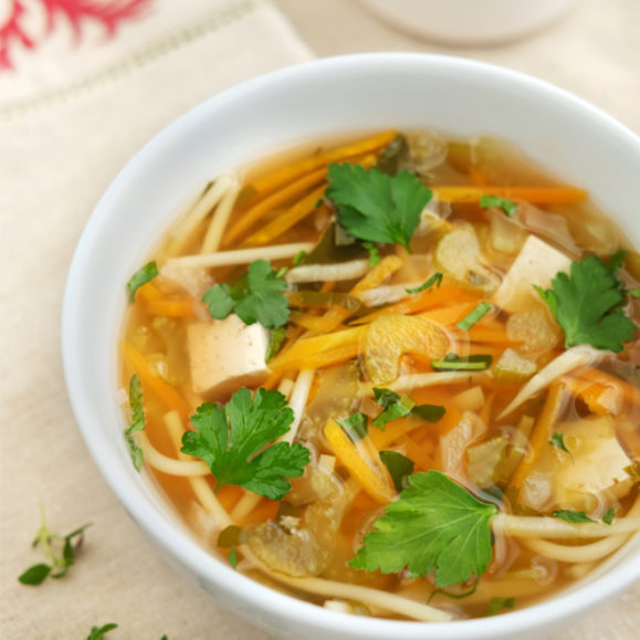 Mixed Vegetable and Quorn Noodle Soup