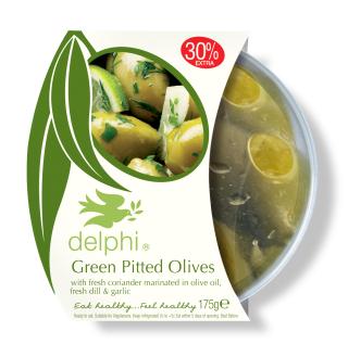 Green pitted olives