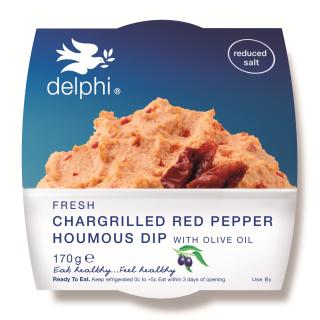 Chargrilled red pepper houmous dip