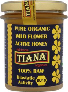 TIANA Fairtrade Organics Raw Active Wild Mountain Flower Honey (Enzyme Diastase Activity 10+)