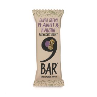 NINE Breakfast – Peanut & Raisin Seed Bar 50g