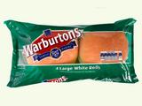 Warburtons 4 Sliced Large White Rolls