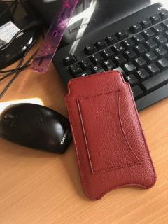 NueVue iPhone X Wallet Case Rose Red Faux Leather Sanitizing Sleeve