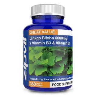 Gingko Biloba 6000mcg High Strength w/ B3 & B5 180 tablets