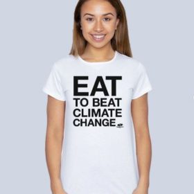 Eat to Beat Climate Change Top – black writing