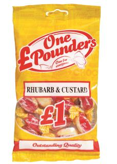 £One Pounders Rhubarb & Custard