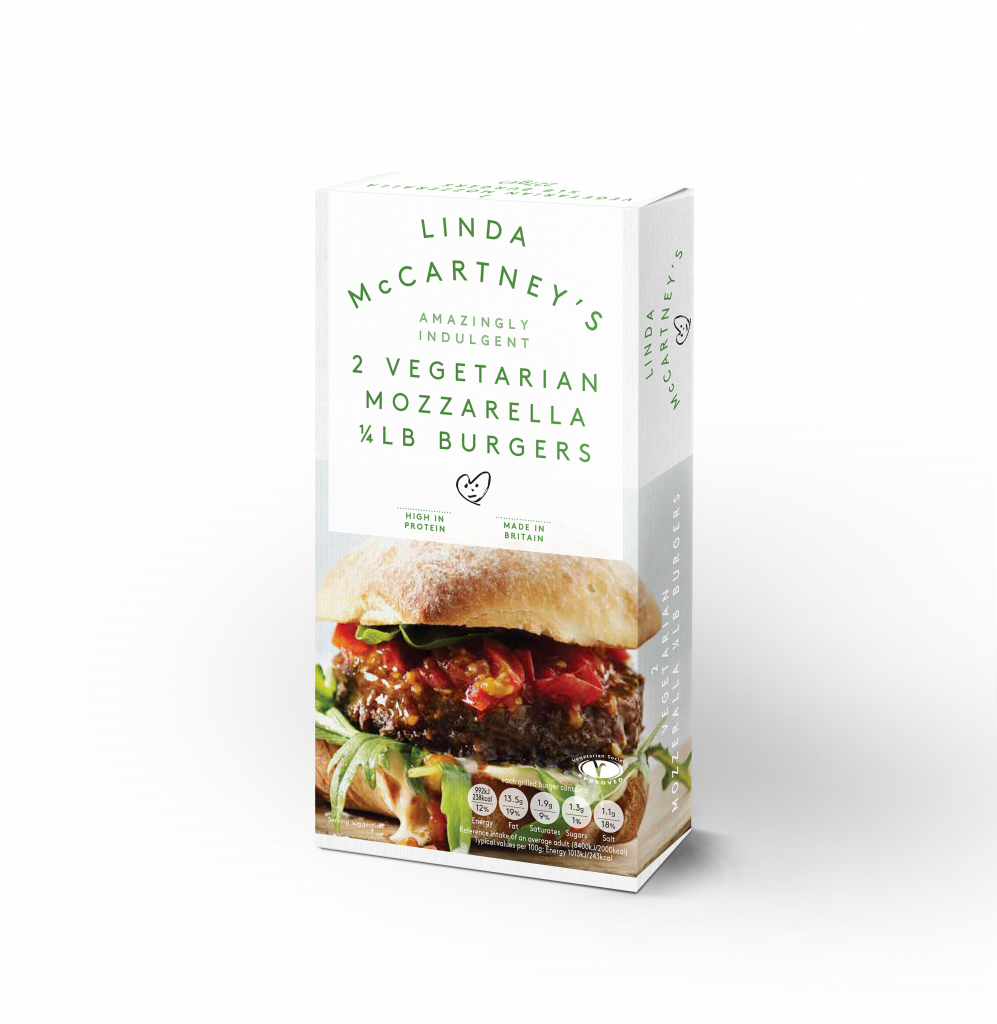 Linda McCartney 2 Mozzarella 1/4 lb Burgers Frozen 227g