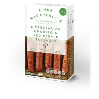 Linda McCartney 6 Vegetarian Chorizo & Red Pepper Sausages 270g (Vegan)