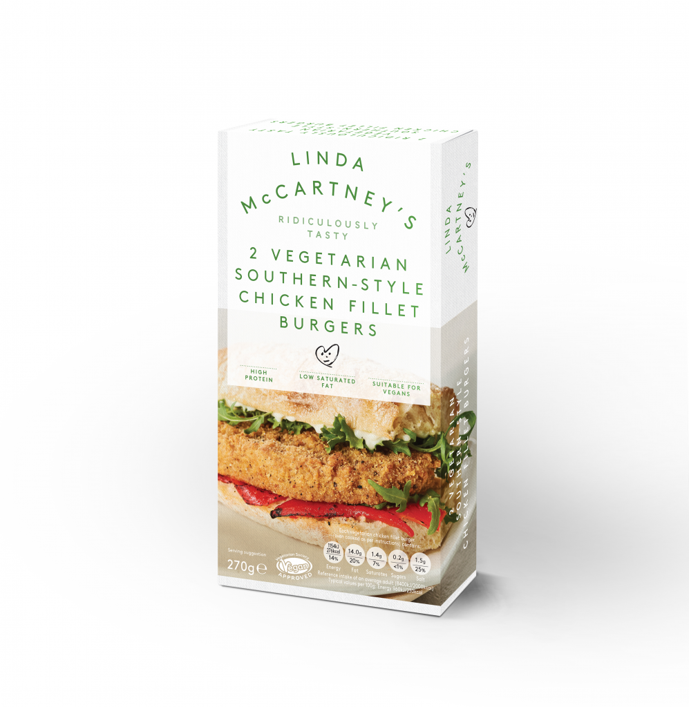 Linda McCartney's 2 Vegetarian Southern-Style Chicken Fillet Burgers