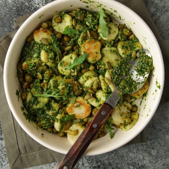 Homemade Gnocchi with Basil Pesto