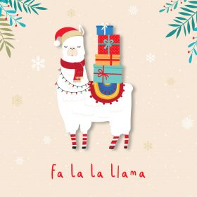 Christmas Cards – Fa La La Llama