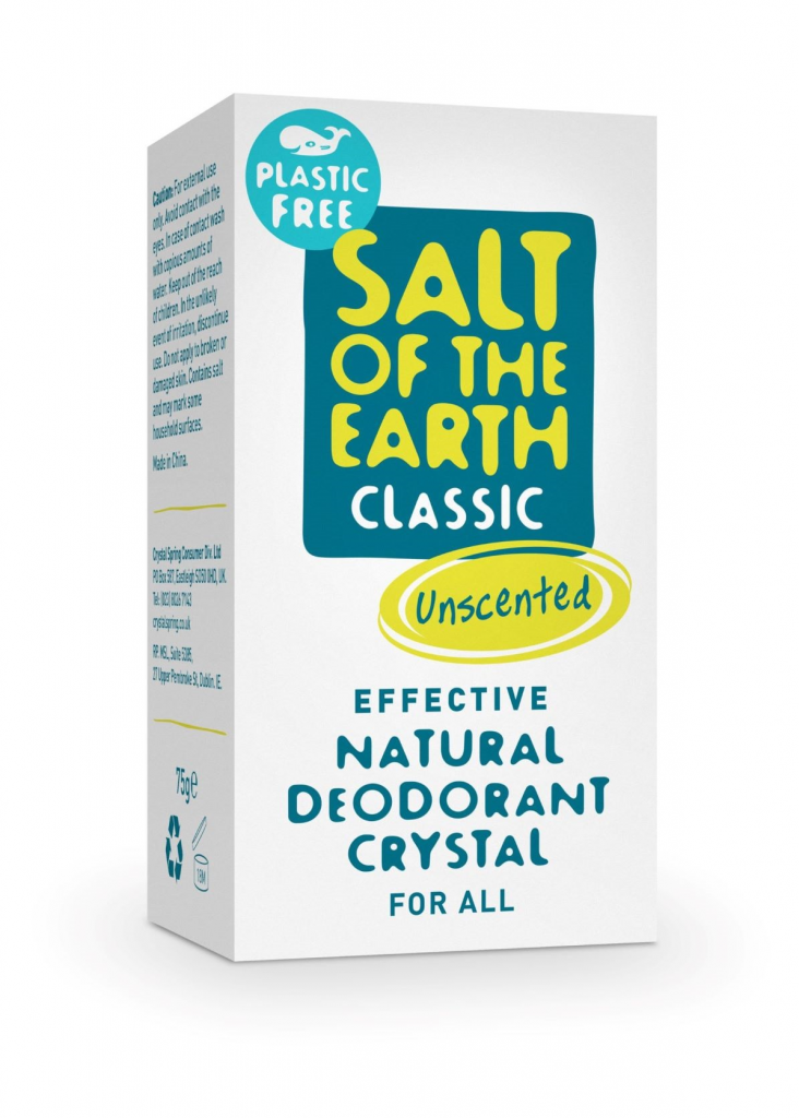 Salt of the Earth Classic Unscented Natural Deodorant Crystal Stick in a Box 75g