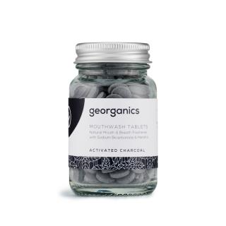 Mouthwash tablets with activated charcoal and organic peppermint essential oil