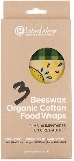 Waxed Cotton Food Wraps – set of 3